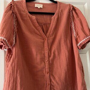 SEZANE Terracota T shirt Top